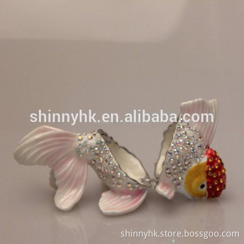 2015 handmade fish shape with the diamond jewelry box